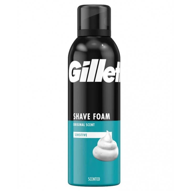 فوم اصلاح ژیلت Gillette ضد حساسیت مدل Original Scent Sensitive حجم 200 میل