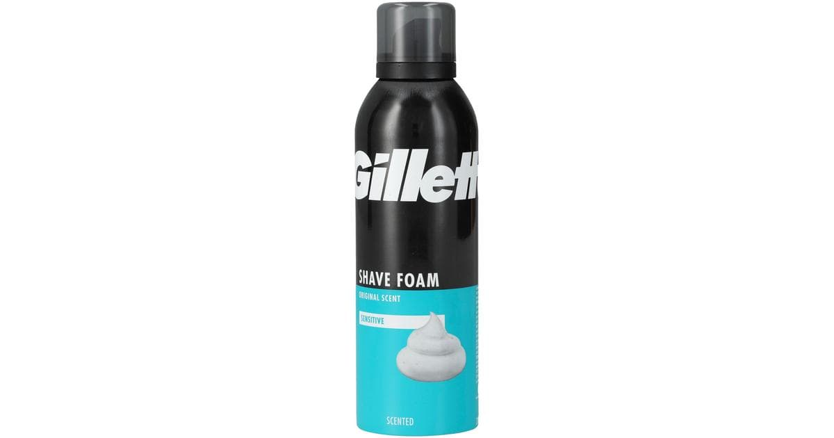 فوم اصلاح ژیلت Gillette ضد حساسیت مدل Original Scent Sensitive حجم 200 میل — تصویر ۴
