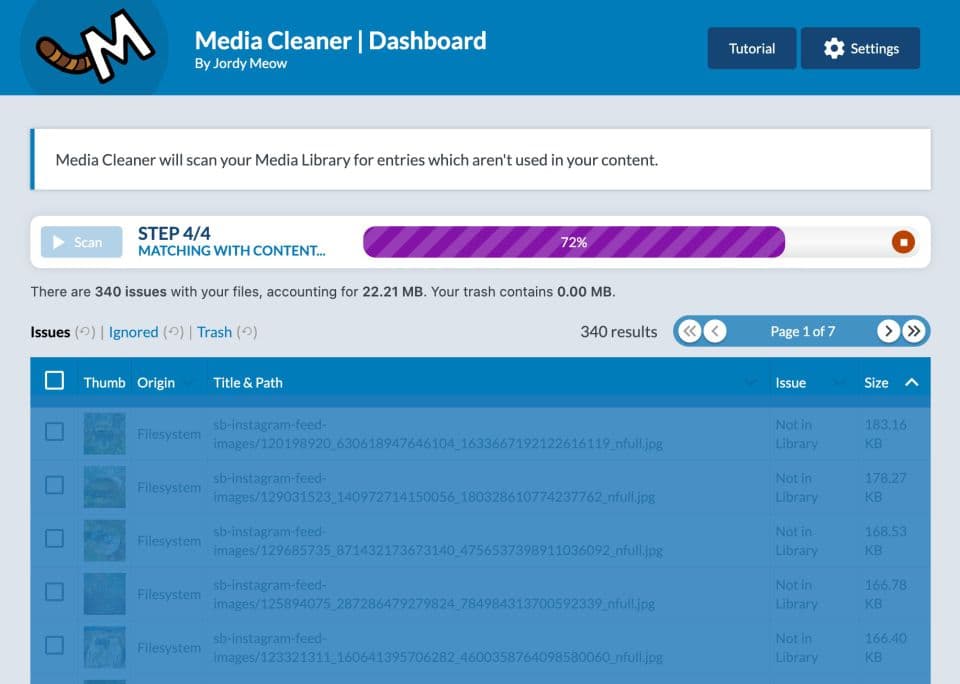افزونه Media Cleaner Pro پاکسازی رسانه و حذف فایل های اضافی مدیا کلینر پرو 6.7.6 — تصویر ۳