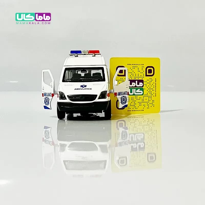 اسباب بازی ماشین آمبولانس با چراغ آژیر 12 سانتیمتر (کد 105) — تصویر ۶