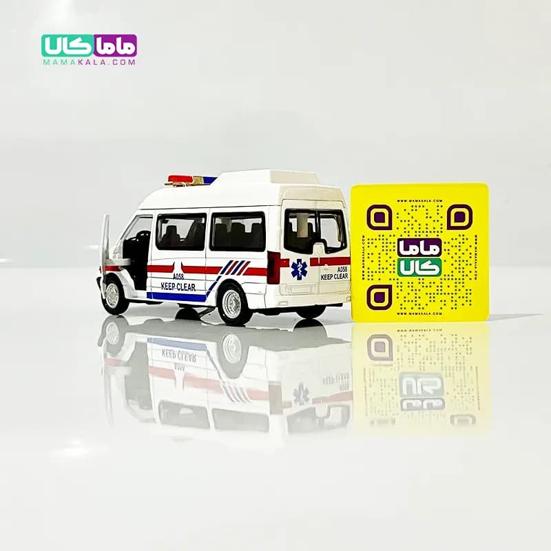 اسباب بازی ماشین آمبولانس با چراغ آژیر 12 سانتیمتر (کد 105) — تصویر ۳