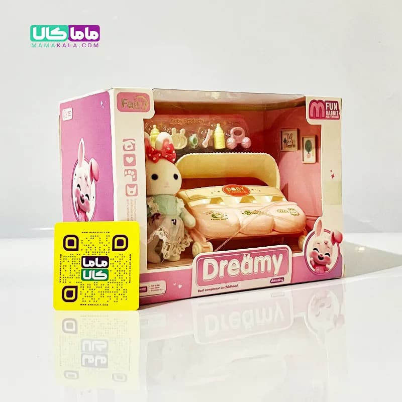 اسباب بازی ست خرگوش با وسایل و کالسکه نوزاد برند Dreamy — تصویر ۶