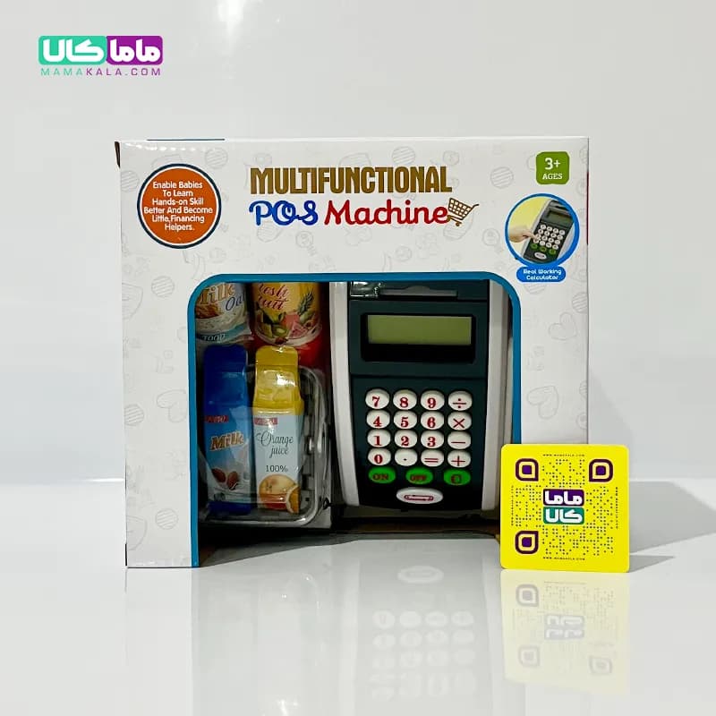 اسباب بازی دستگاه کارت خوان همراه با لوازم خرید POS MACHINE — تصویر ۸