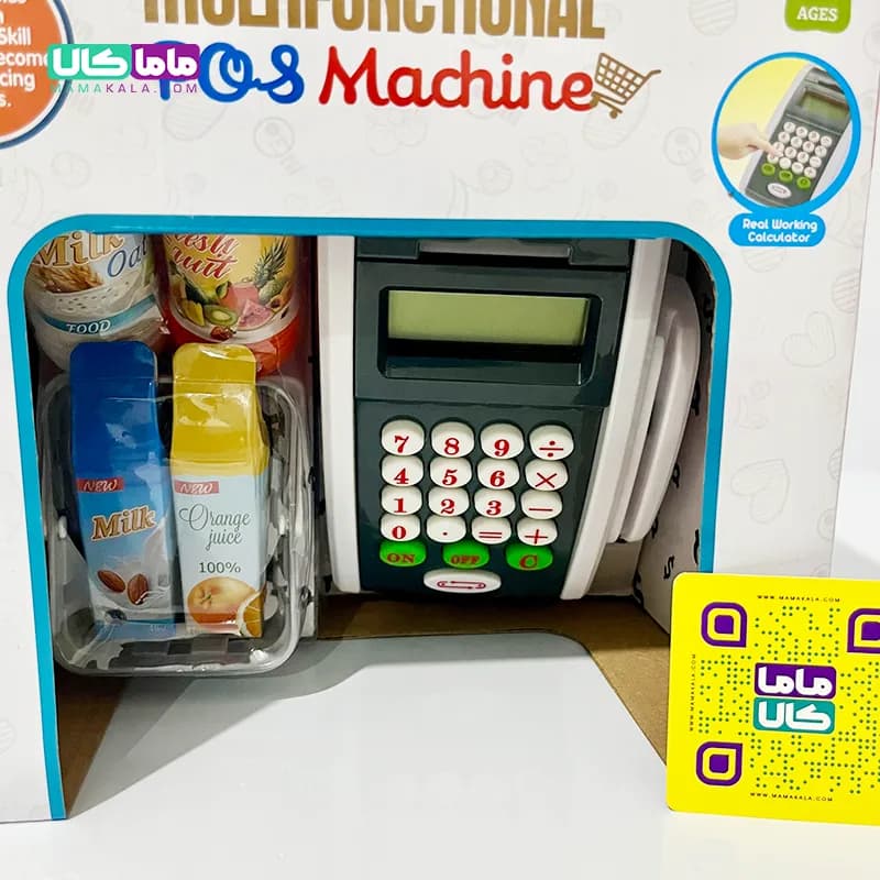 اسباب بازی دستگاه کارت خوان همراه با لوازم خرید POS MACHINE — تصویر ۹