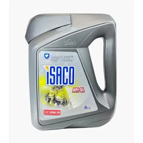 روغن موتور 20W/50 چهار لیتری SL ایساکو شرکتی اصل 0770701899 — تصویر ۲