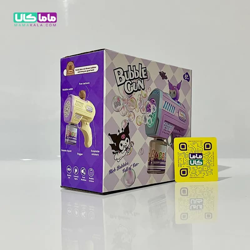 اسباب بازی تفنگ حباب‌ساز چراغدار مدل کرومی بابل گان — تصویر ۲