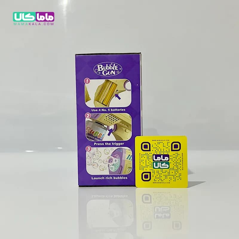 اسباب بازی تفنگ حباب‌ساز چراغدار مدل کرومی بابل گان — تصویر ۴