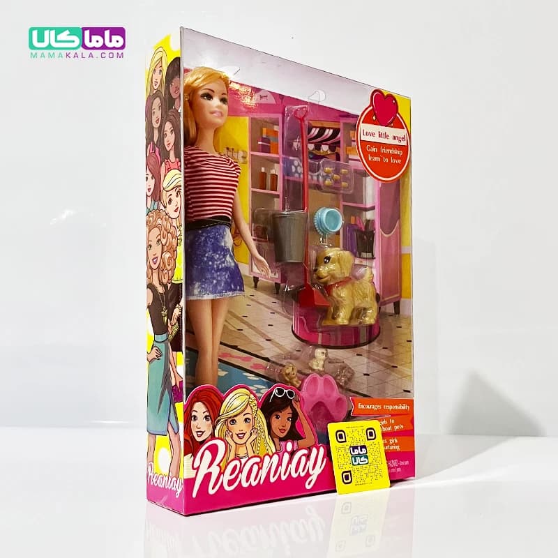 عروسک باربی پرنسس دیزنی با سگ و وسایل