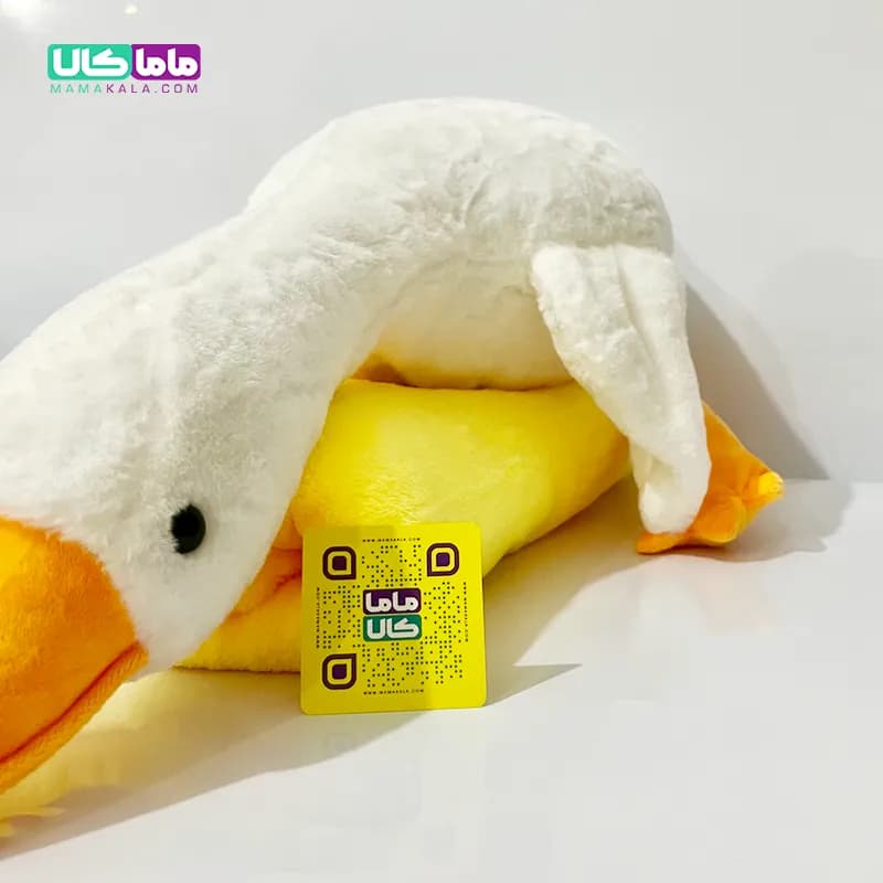 عروسک غاز پتودار بالشتی با پتوی زرد 80 سانتیمتر — تصویر ۶