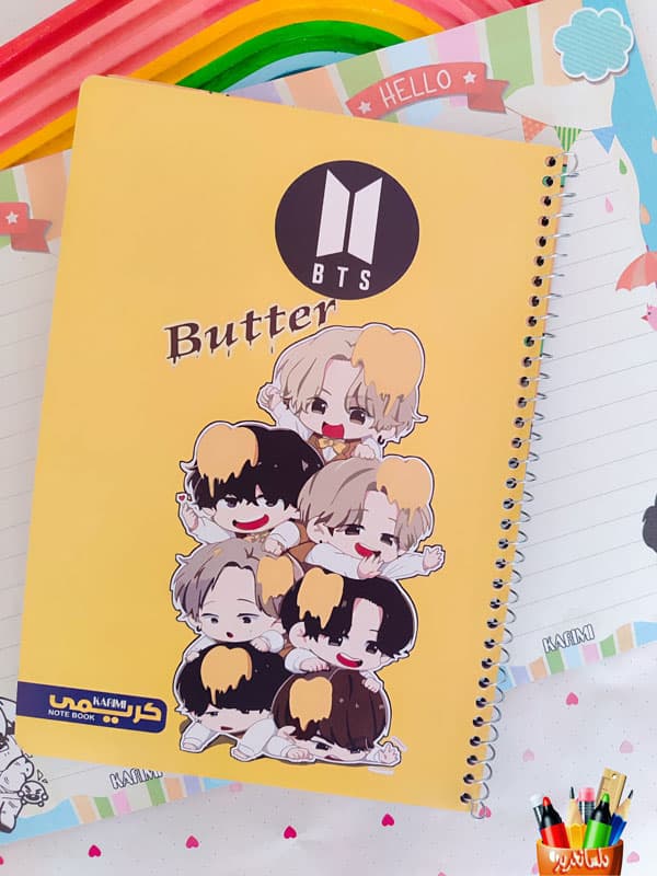 دفتر مشق حاشیه دار 40 برگ طرح BTS