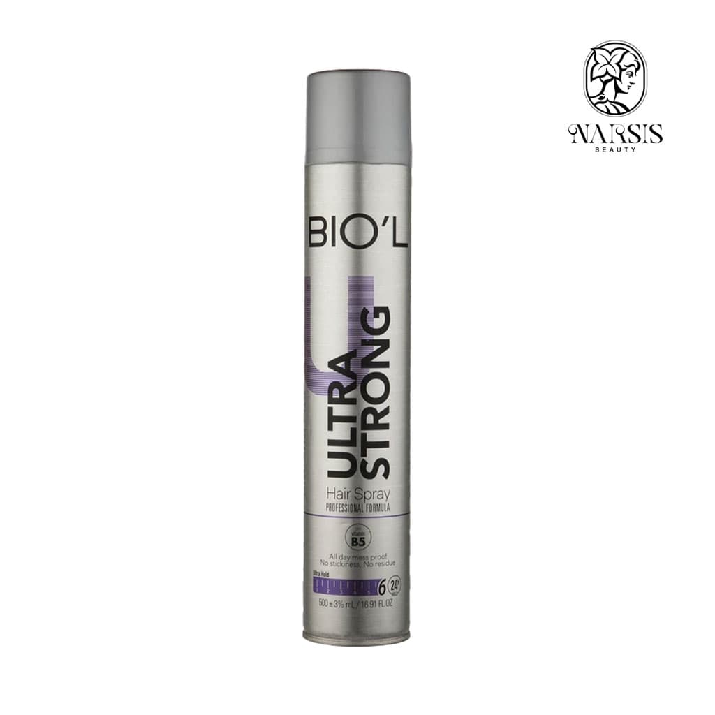 اسپری حالت دهنده مو بیول مدل Ultra Strong حجم 500 میلی لیتر