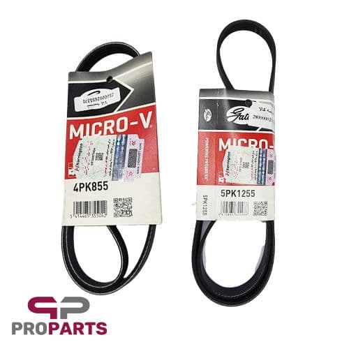 مجموعه تسمه دینام 855 و تسمه هیدرولیک و کولر 1253 پاورگریپ POWERGRIP با لیبل هرینگتون مناسب برای پژو 405 SLX