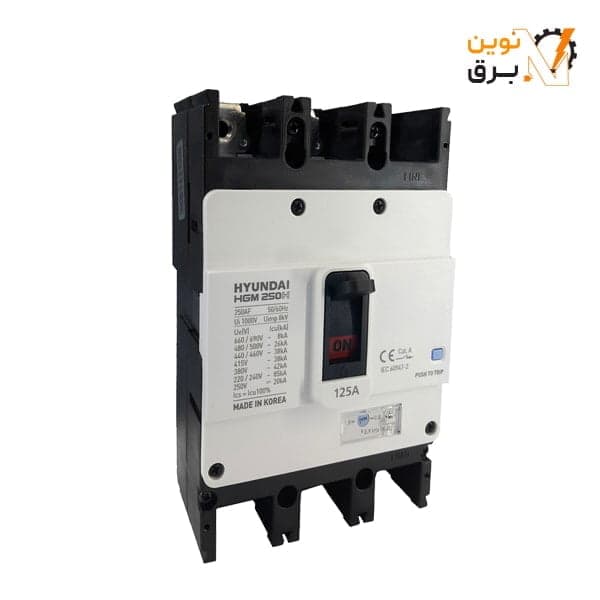 کليد اتوماتیک قابل تنظیم سه پل 125 آمپر هیوندای الکتریک 38KA مدل HGM250H-F — تصویر ۲