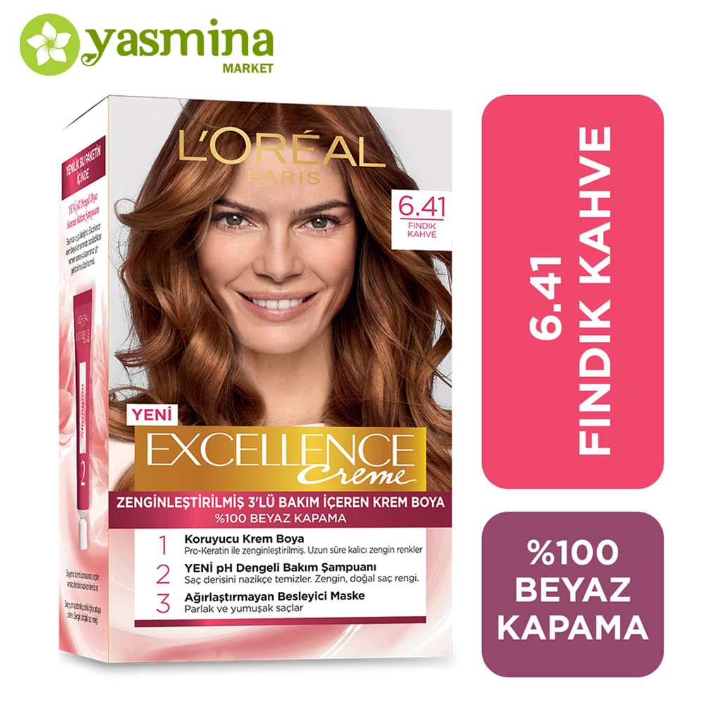 کیت رنگ مو لورآل سری Excellence شماره 6.41 — تصویر ۲