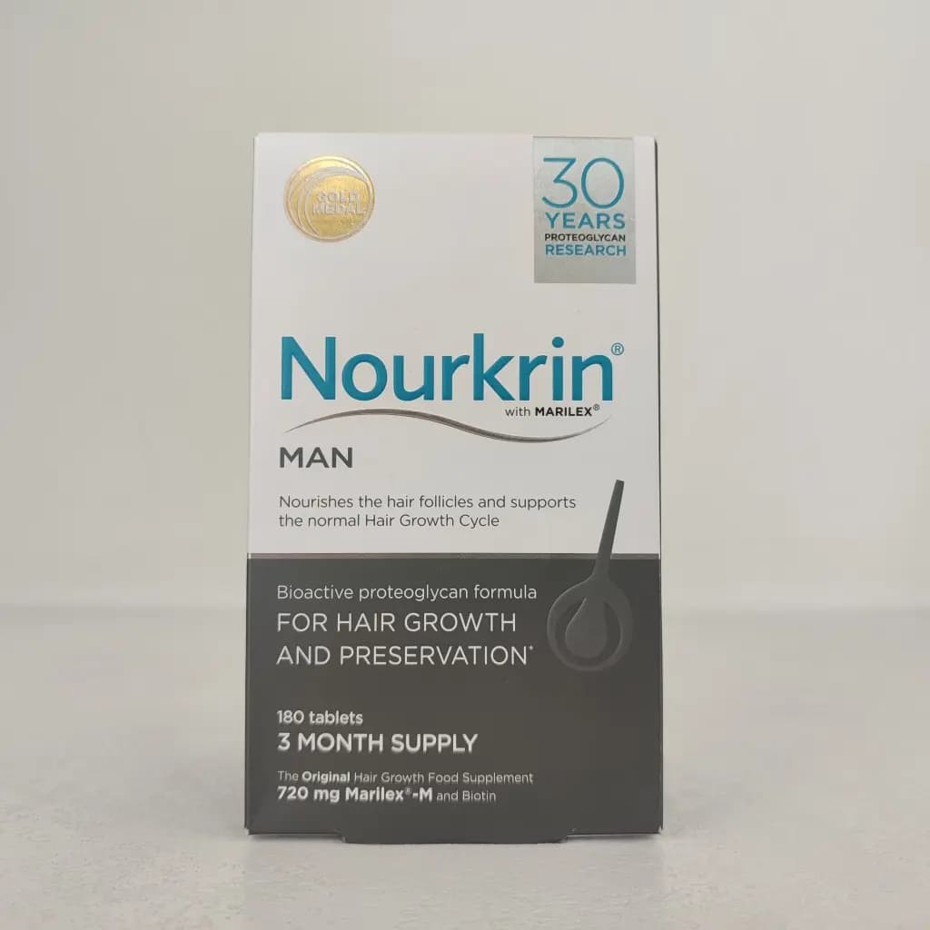 قرص نورکرین Nourkrin آقایان (180 عددی) | مکمل تقویت و رشد مجدد مو — تصویر ۳