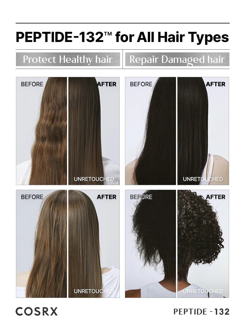 شامپو ترمیم‌کننده و تقویت‌کننده مو COSRX مدل PEPTIDE-132 Ultra Perfect Hair Bonding Shampoo — تصویر ۴
