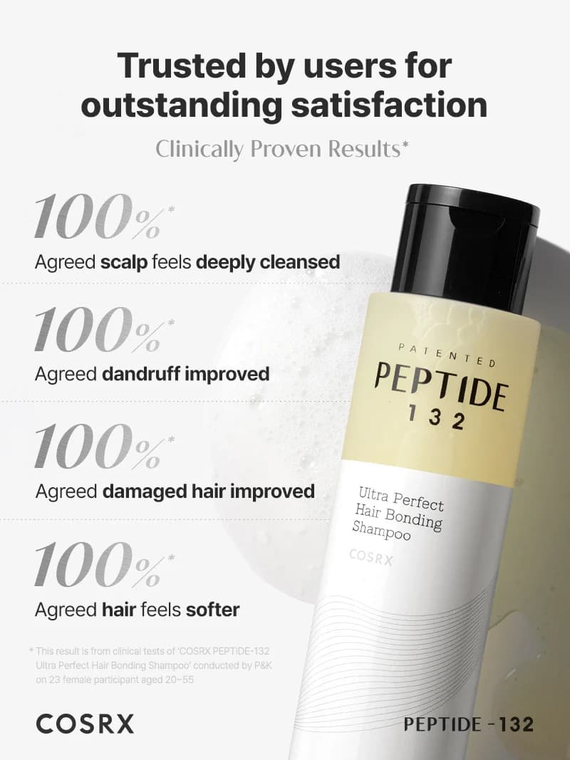 شامپو ترمیم‌کننده و تقویت‌کننده مو COSRX مدل PEPTIDE-132 Ultra Perfect Hair Bonding Shampoo — تصویر ۵