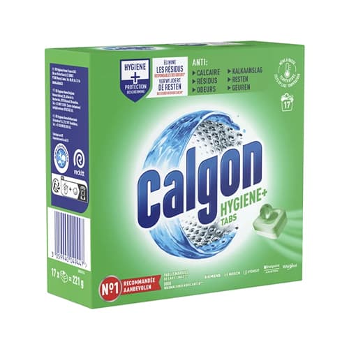 قرص جرمگير ماشين لباسشويي كالگون hygiene+ بسته 17 عددي