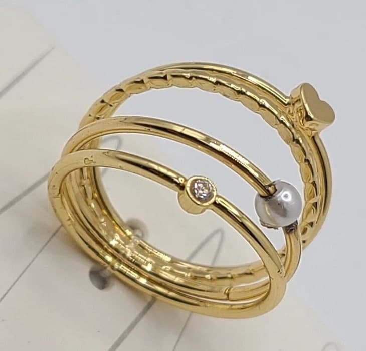حلقه انگشتر آبکاری طلا (Gold Plated) نگین زیرکنیا ظریف پک 4 تایی برند آی ام تحت لیسانس آلمان 093392 I AM — تصویر ۴