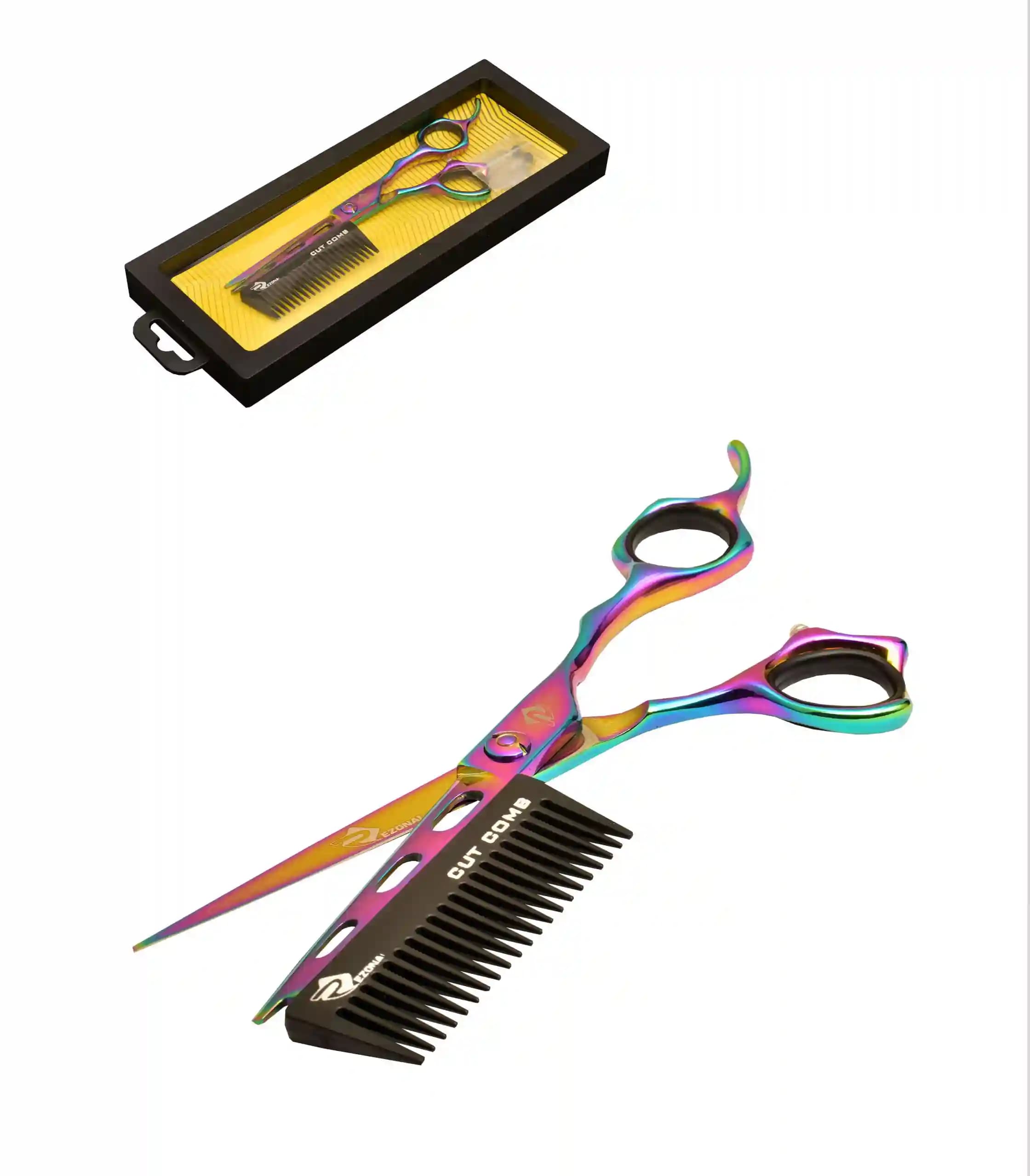قیچی CutComb هفت رنگ سایز “6.0 رزونال