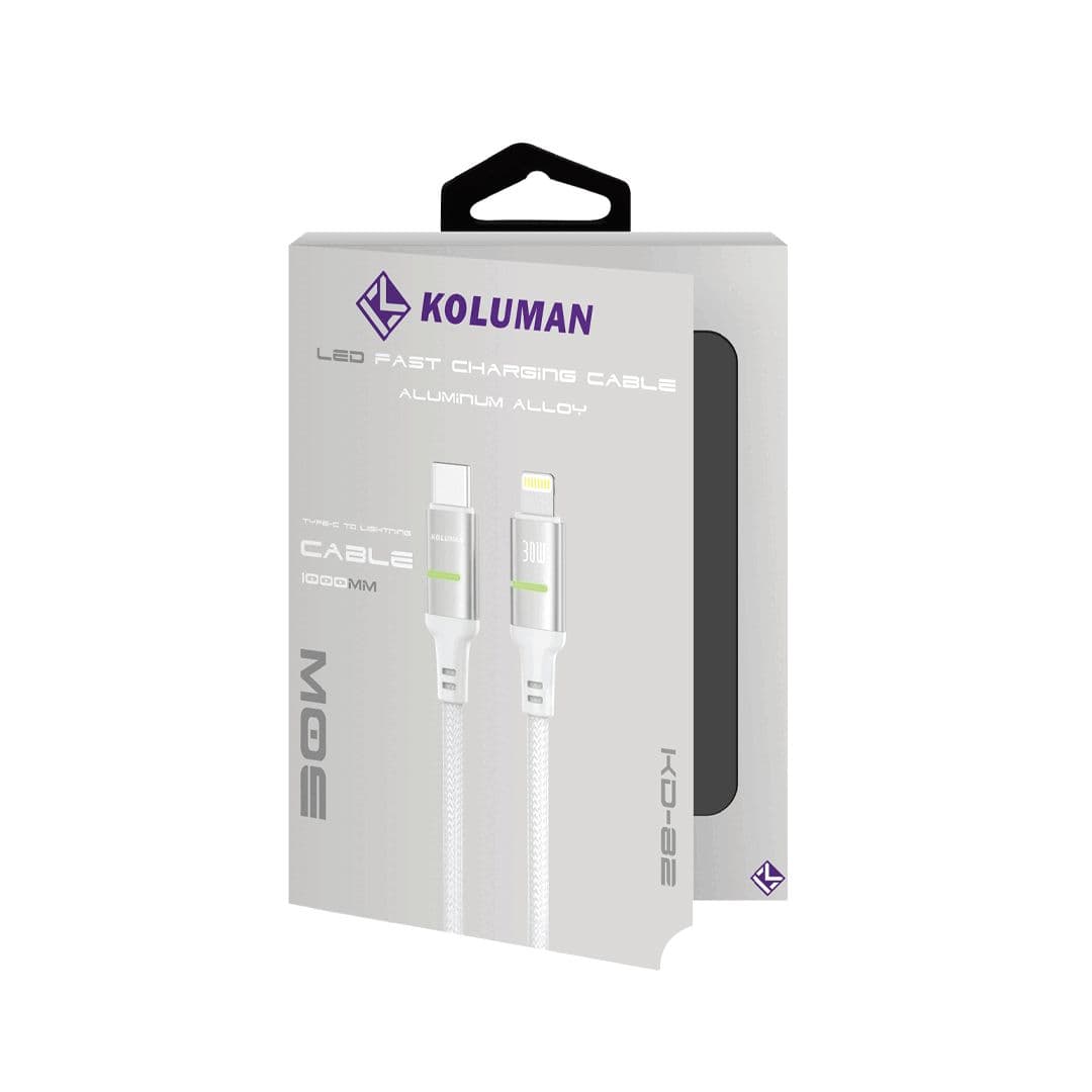کابل شارژر 30 وات مدل KD 82 تایپ سی به آیفون — تصویر ۲