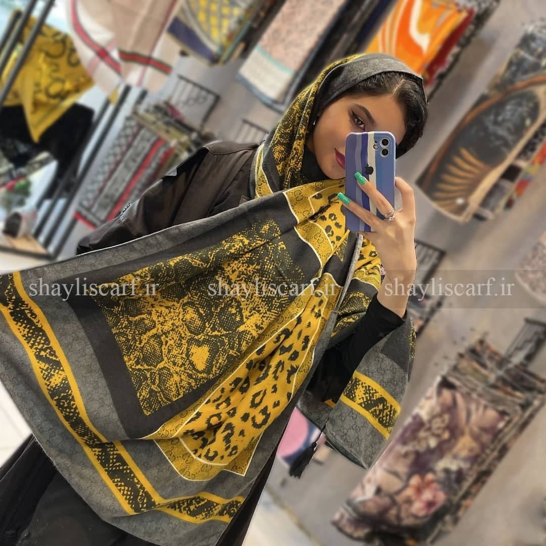 شال موهر ایرانی طرح پوست ماری پلنگی