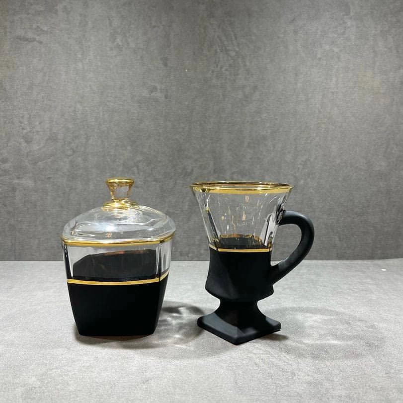 فنجان چای | فنجان چای خوری و قندان مدل کوادرون کد 245