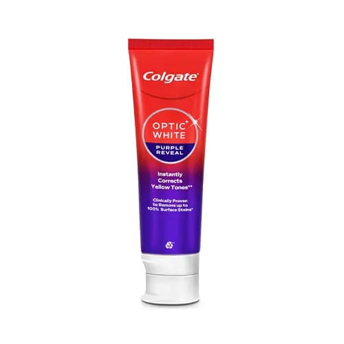 خمير دندان بنفش سفيد كننده فوري زردي دندان Optic white كلگيت 125 ميل