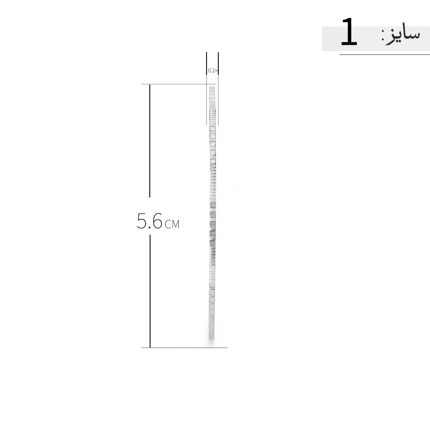 النگو نقره زنانه طرح ریتم خطی مینیمال عیار 925 — تصویر ۸