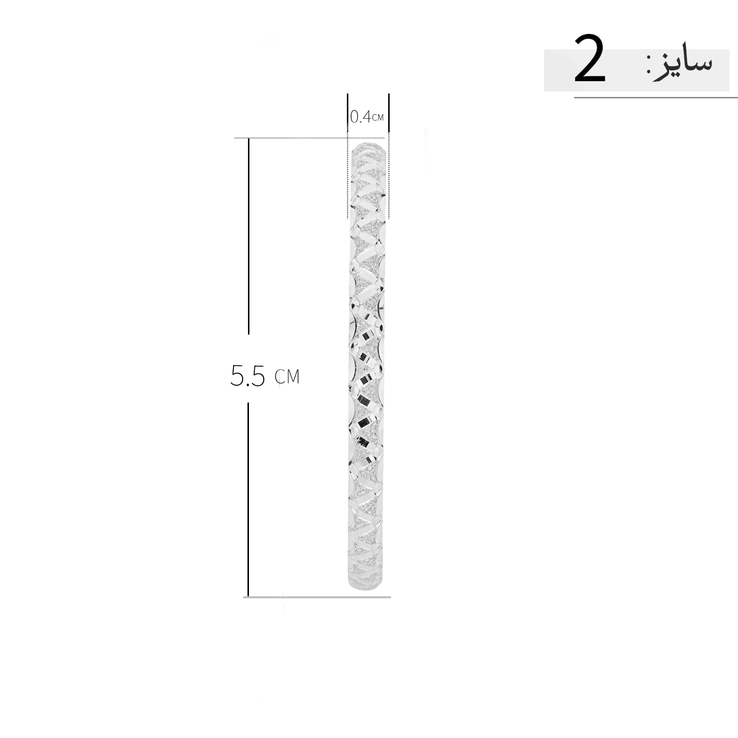 النگو نقره زنانه طرح برش الماسی ظریف عیار 925 — تصویر ۸