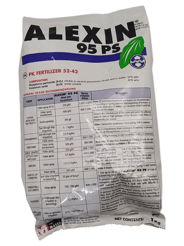 کود الکسین |ALEXIN 95 PS |ماسو اسپانیا |فسفیت پتاسیم |1 کیلویی