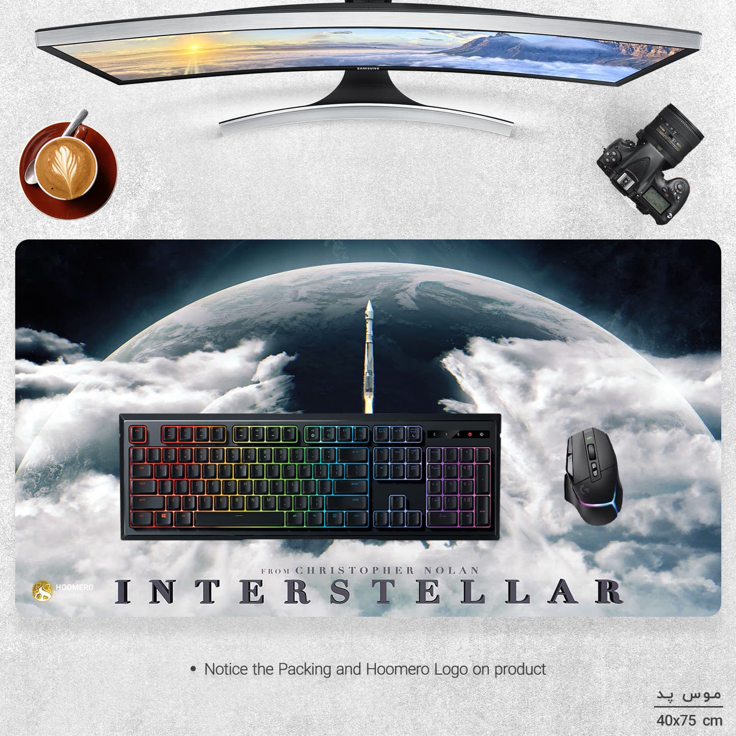 دسک پد هومرو مدل MX708 طرح فیلم میانستارهای Interstellar سایز 40×75 سانتیمتر — تصویر ۳