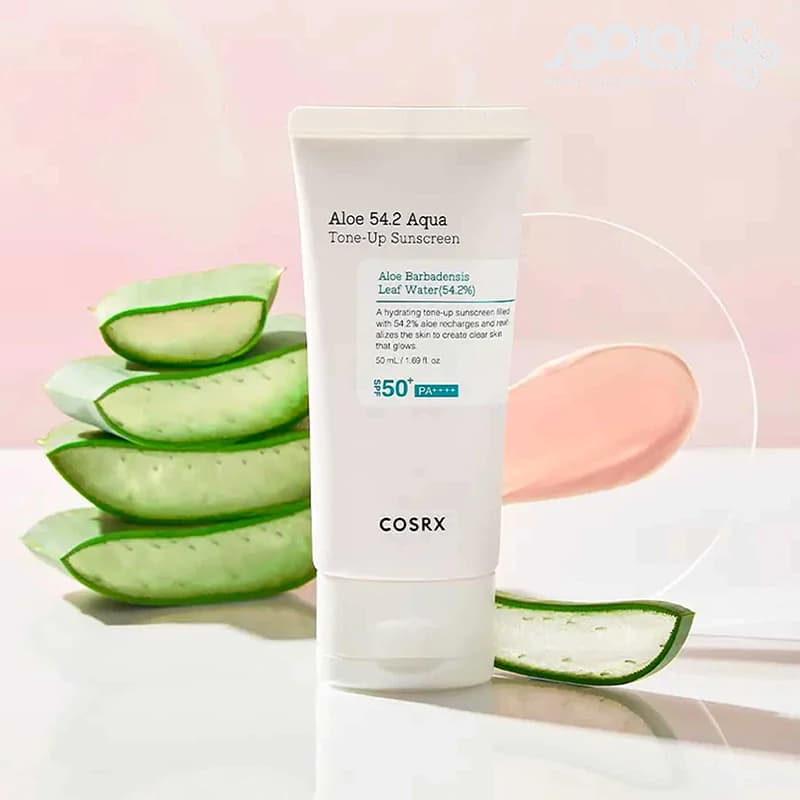 كرم ضد آفتاب روشن كننده Aloe 54.2 Aqua كوزاركس SPF50+ حجم 50 ميل — تصویر ۶