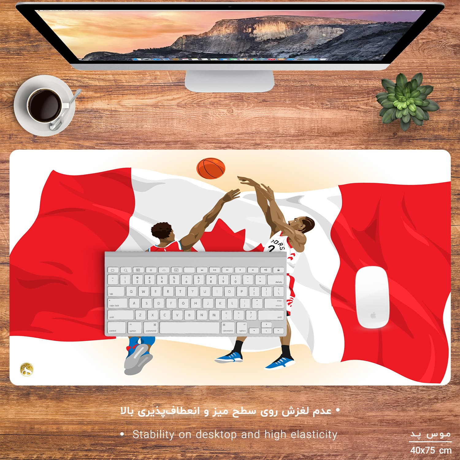 دسک پد هومرو مدل MX847 طرح بسکتبال NBA سایز 40×75 سانتی‌متر — تصویر ۳