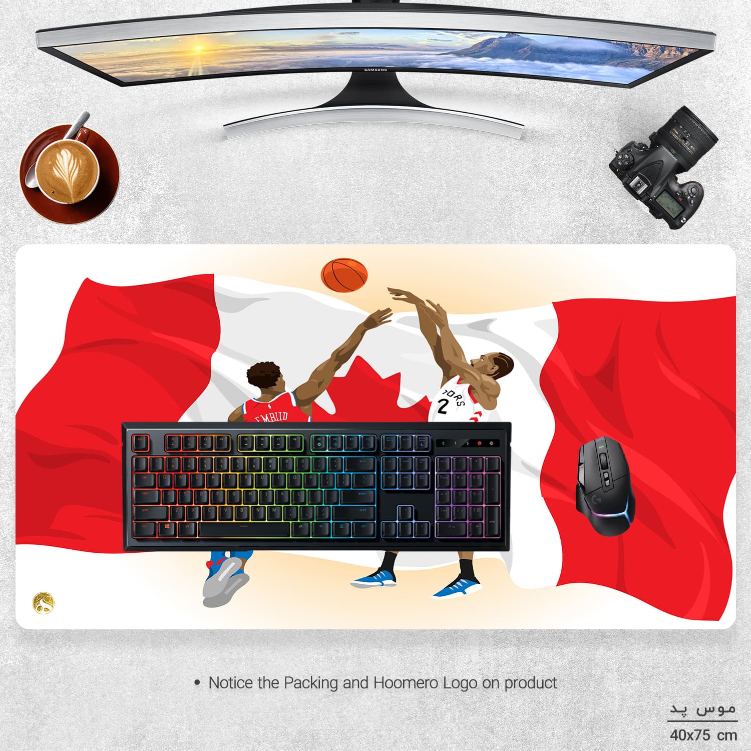 دسک پد هومرو مدل MX847 طرح بسکتبال NBA سایز 40×75 سانتی‌متر — تصویر ۴