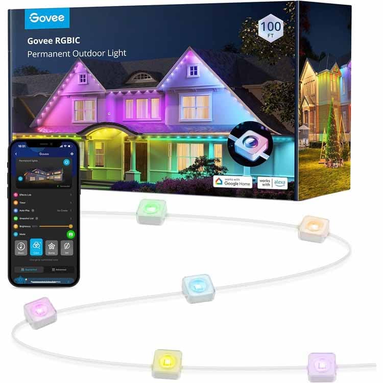 ریسه هوشمند 30 متری GoVee RGBIC Permanent Outdoor Lights