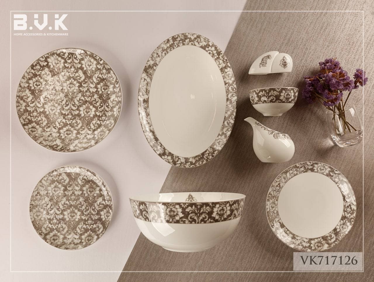 سرویس چینی شش نفره 29 پارچه بن چاینا B.V.K 717126