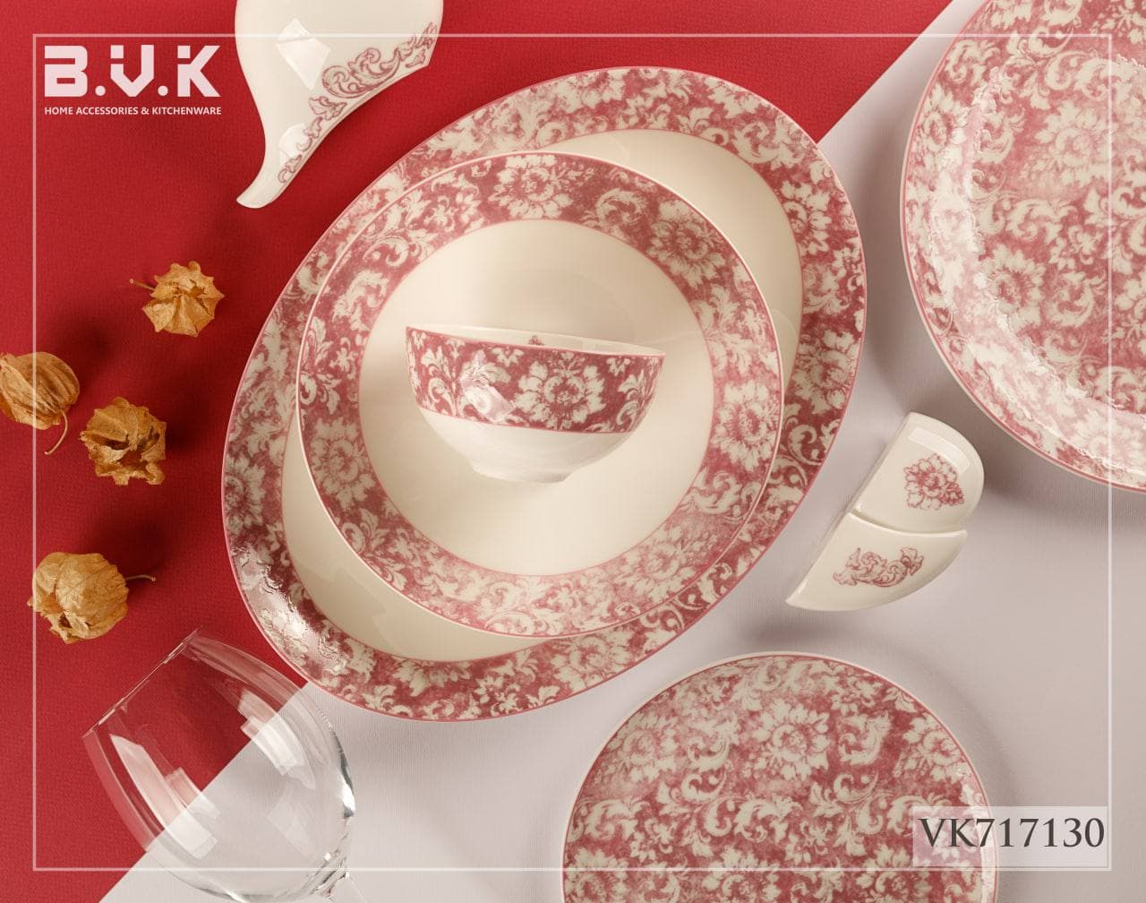 سرویس چینی شش نفره 29 پارچه بن چاینا B.V.K 717130 — تصویر ۵