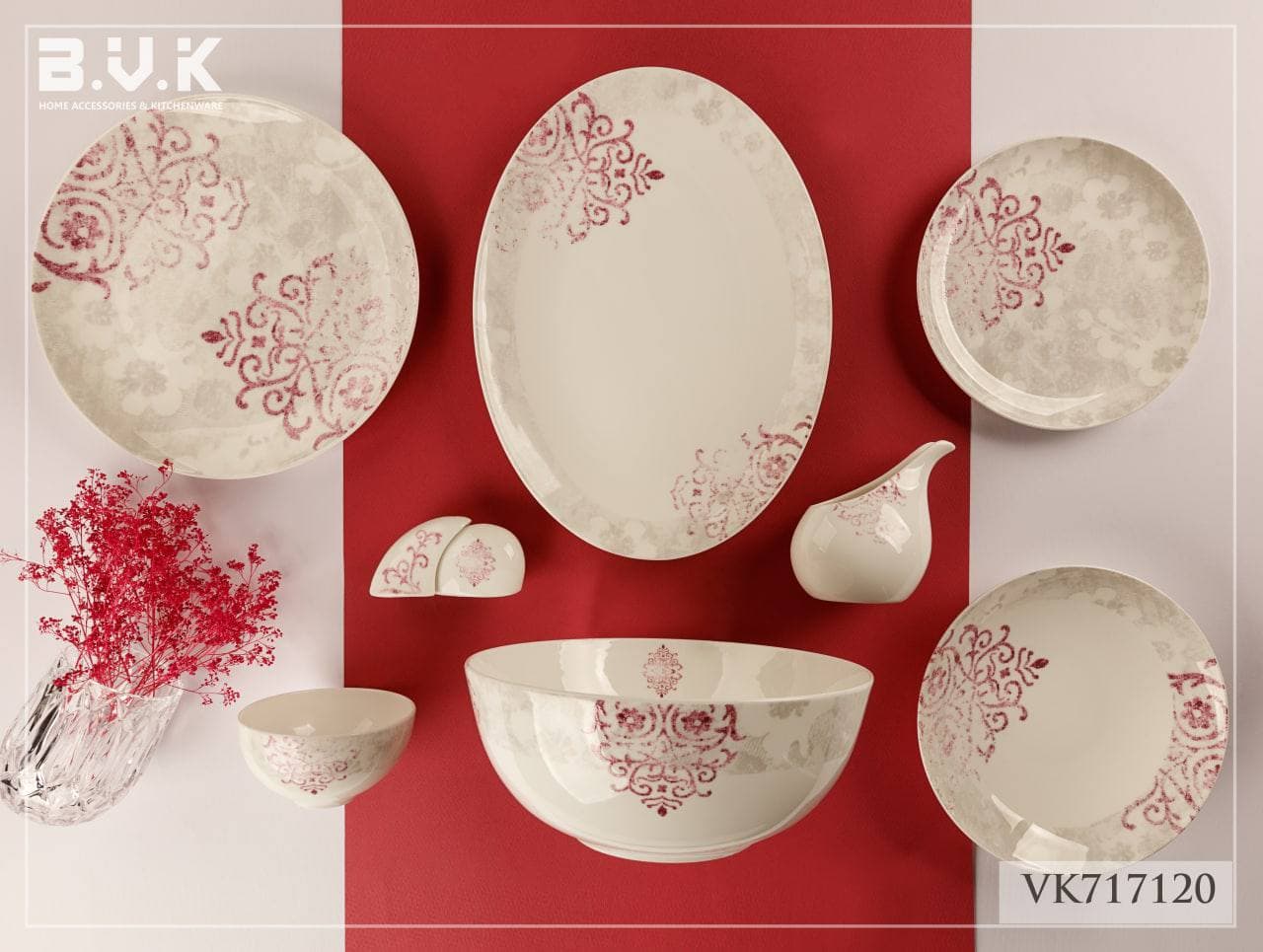 سرویس چینی شش نفره 29 پارچه بن چاینا B.V.K 717120 — تصویر ۲