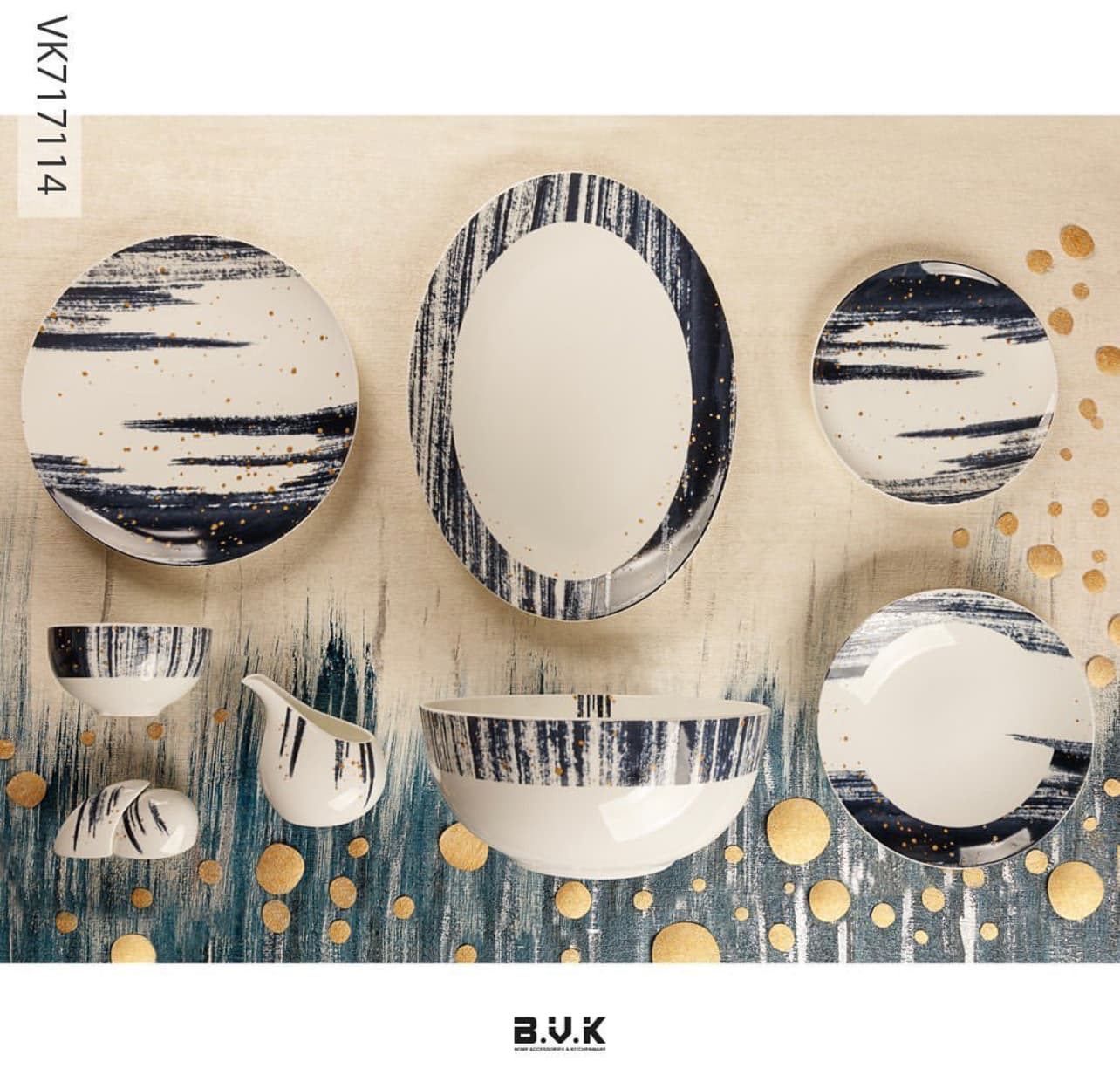 سرویس چینی شش نفره 29 پارچه بن چاینا B.V.K 717114 — تصویر ۳