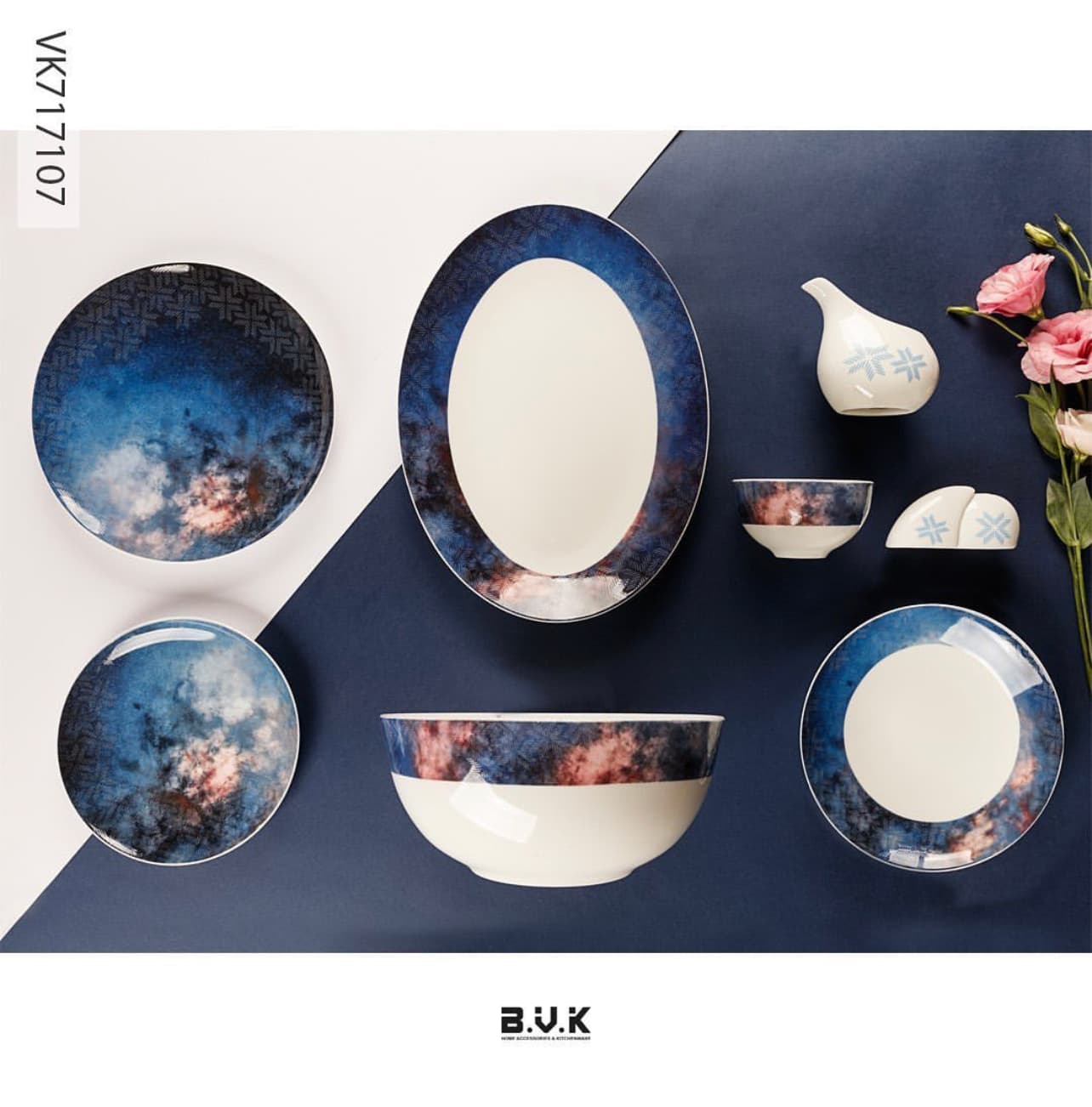 سرویس چینی شش نفره 29 پارچه بن چاینا B.V.K 717107 — تصویر ۳