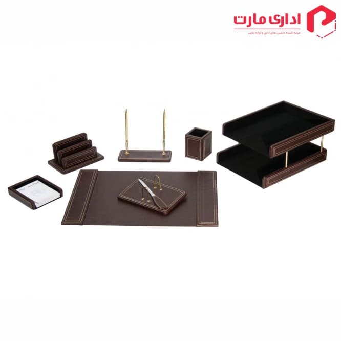 ست رومیزی مدیریتی چرم 9 تیکه قائم کد 609 — تصویر ۲