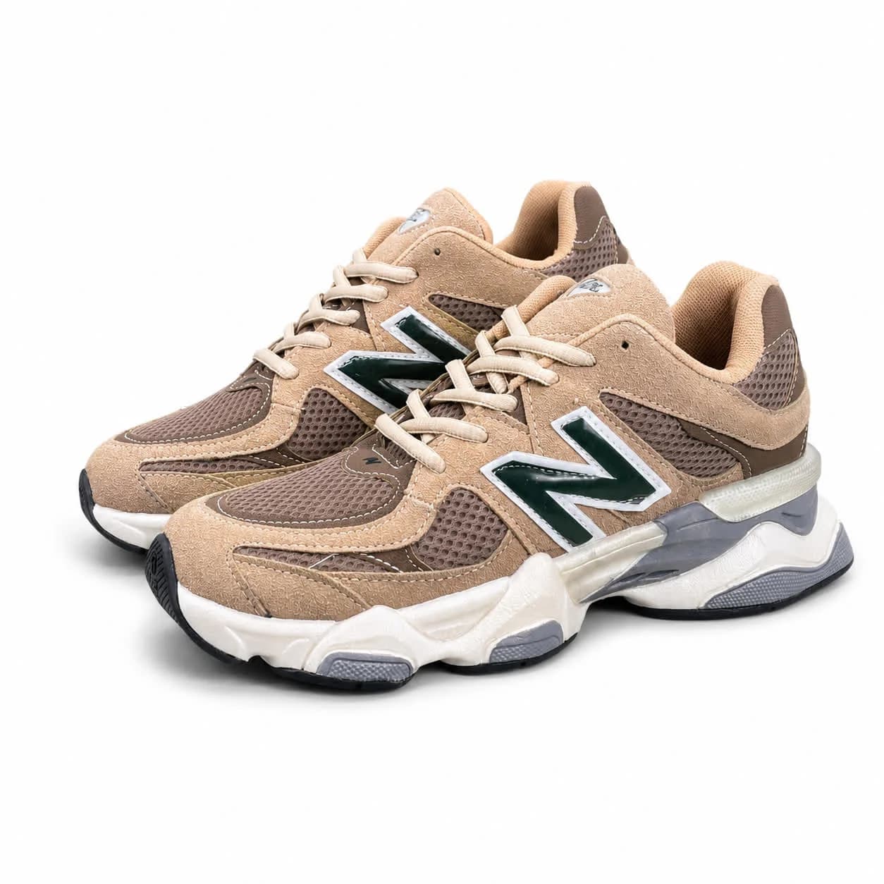 کفش کتانی مردانه مدل نیوبالانس 9060 کرم قهوه ای New Balance 9060 — تصویر ۳