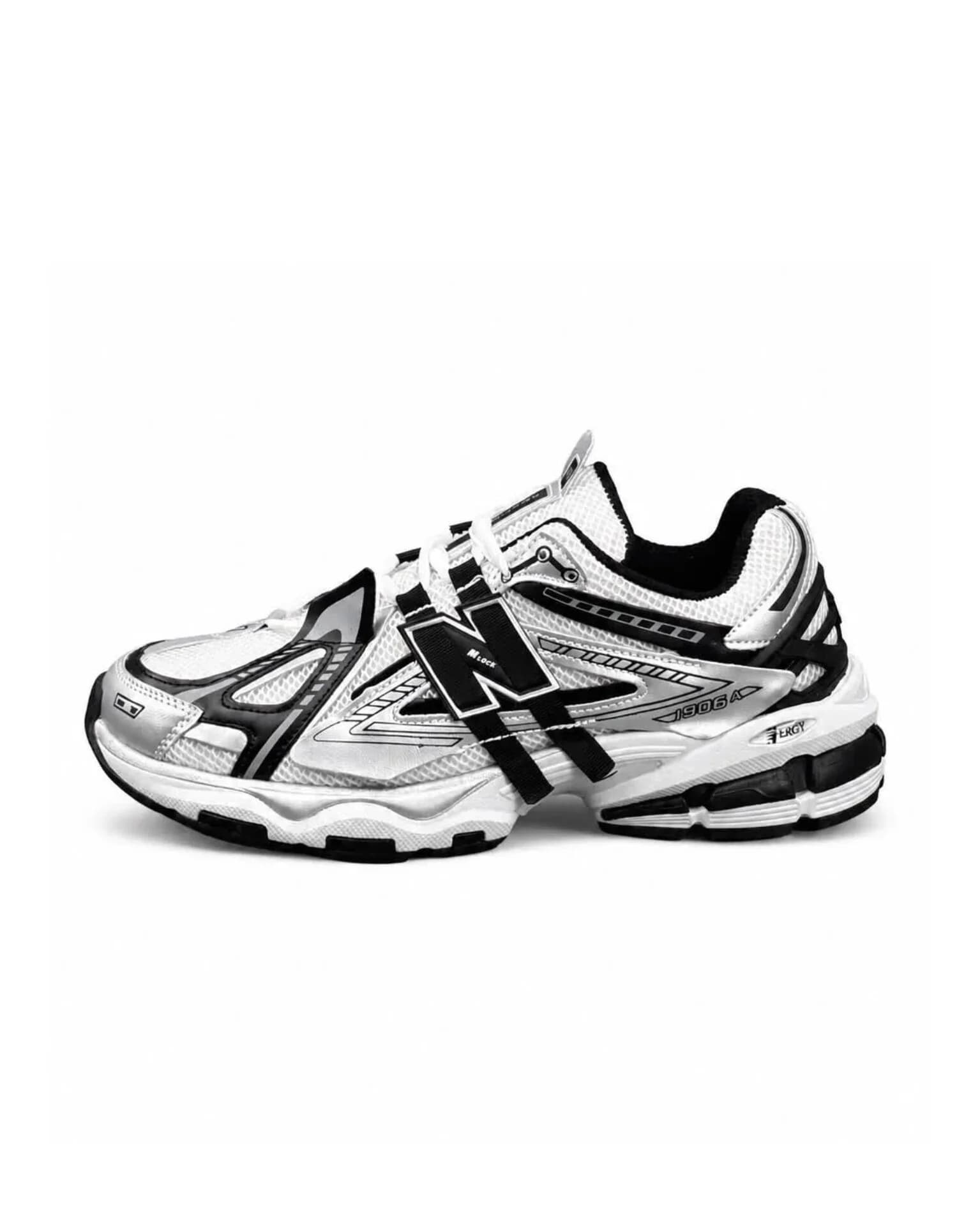 کتونی مردانه نیوبالانس 1906 طوسی مشکی سفید New BALANCE 1906A