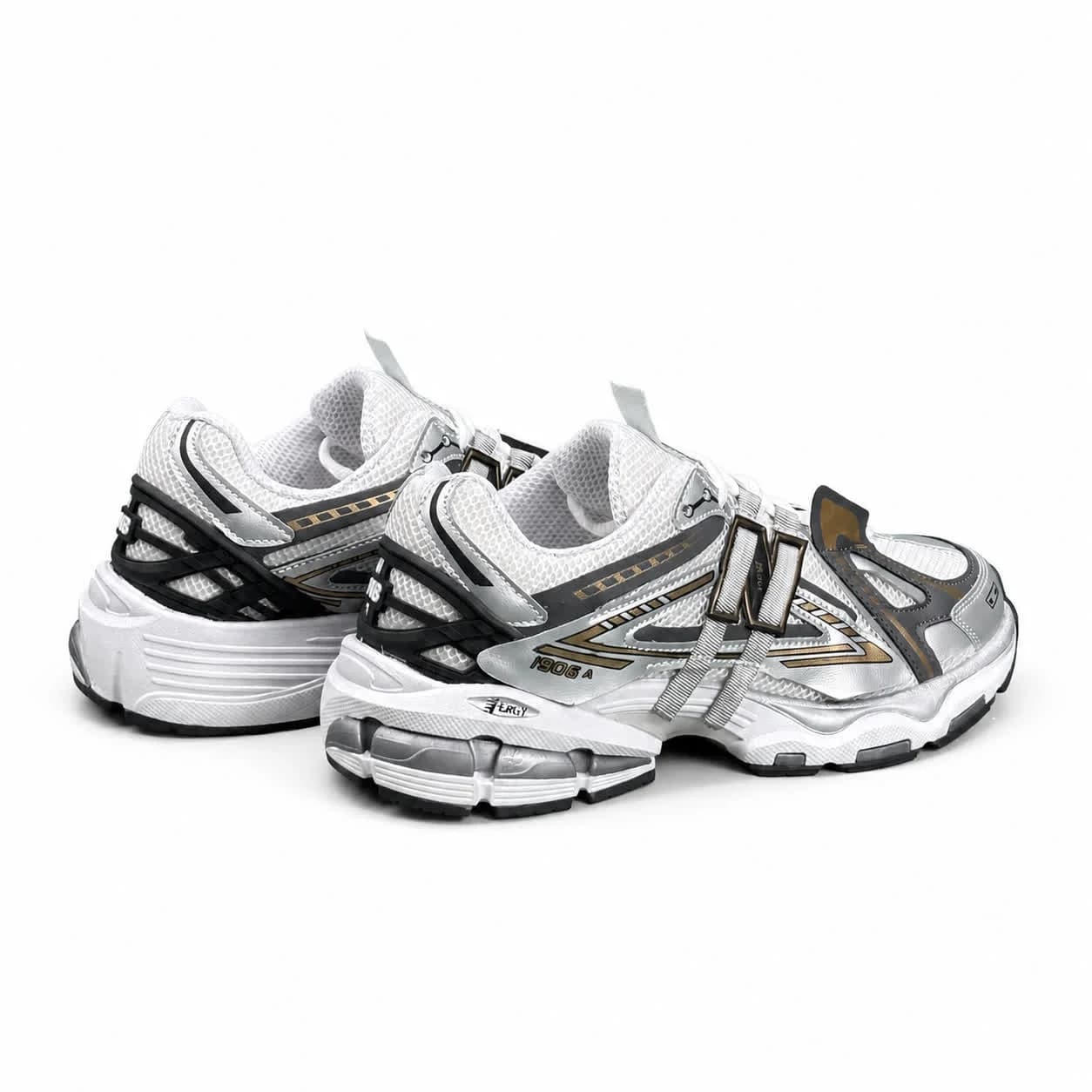 کتونی مردانه نیوبالانس 1906 طوسی مشکی طلایی New BALANCE 1906A — تصویر ۵