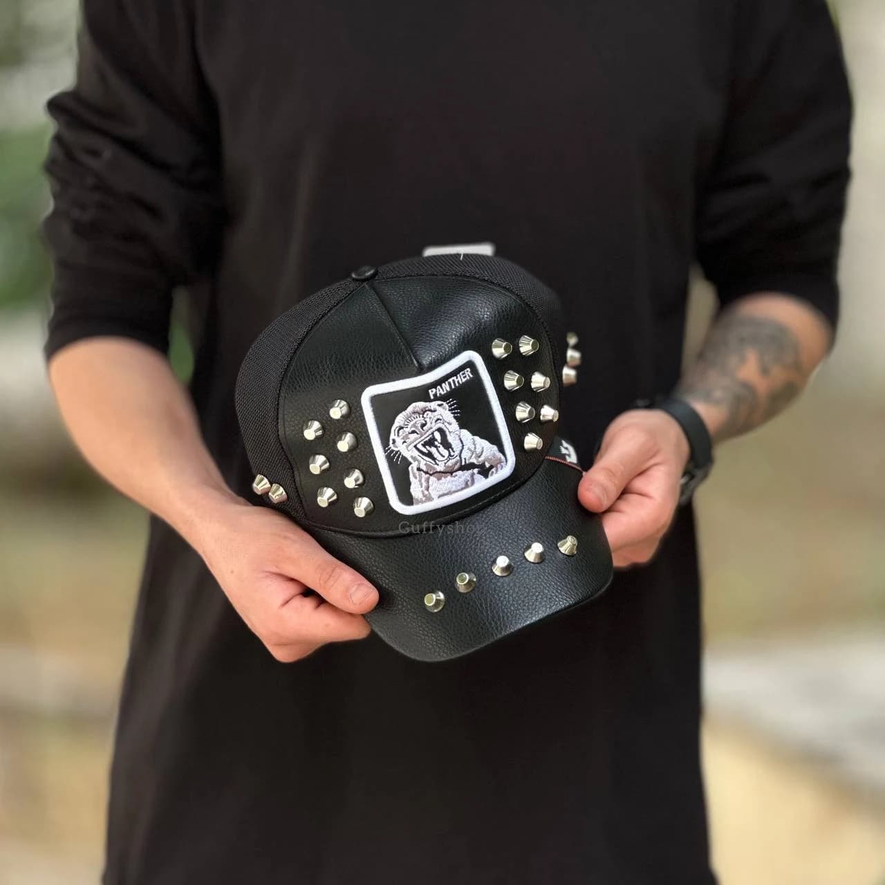 کلاه گورین panther spike چرم — تصویر ۲