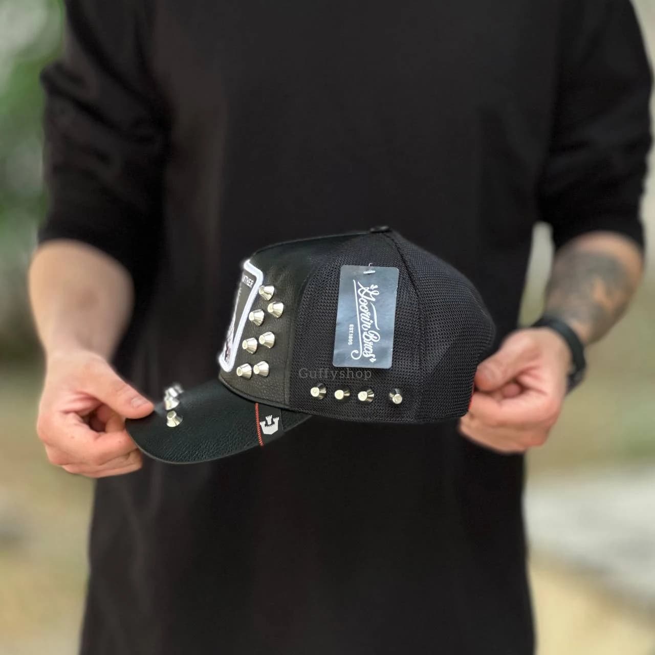 کلاه گورین panther spike چرم — تصویر ۵
