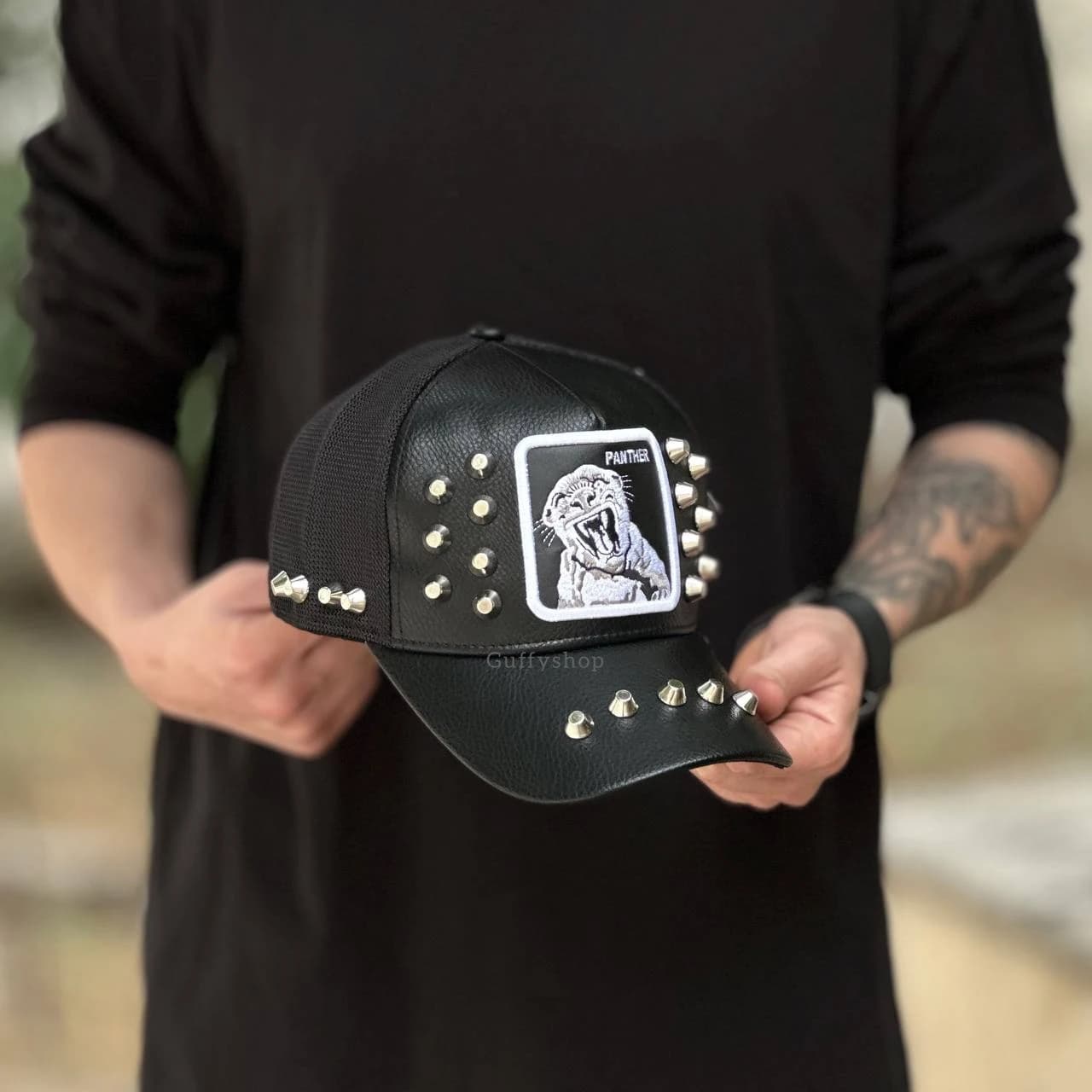 کلاه گورین panther spike چرم — تصویر ۳