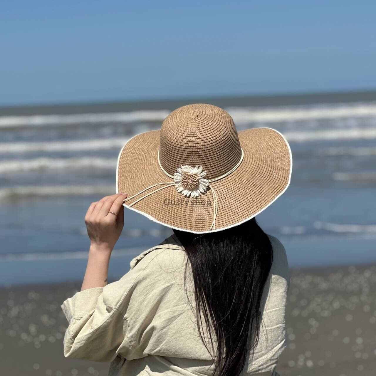 کلاه ساحلی حصیری گل — تصویر ۲