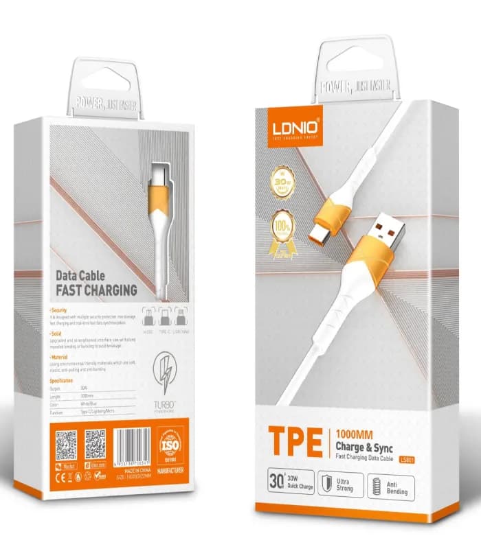 کابل فست شارژ Ldnio LS801 30W